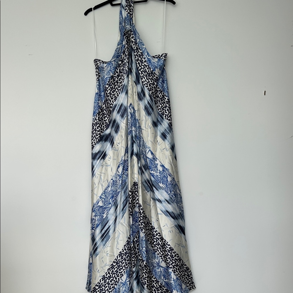 Banana Republic Blue and White Patterned Maxi Dress